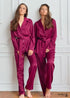 Pijama bohemio, conjunto de pijama de satén Francine en rojo